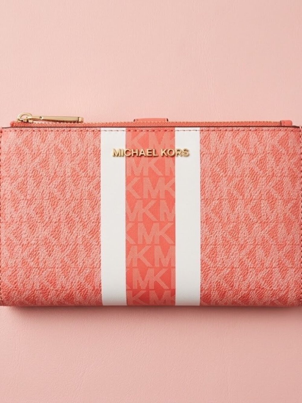 NWT Michael Kors Red & White Double Wallet‎